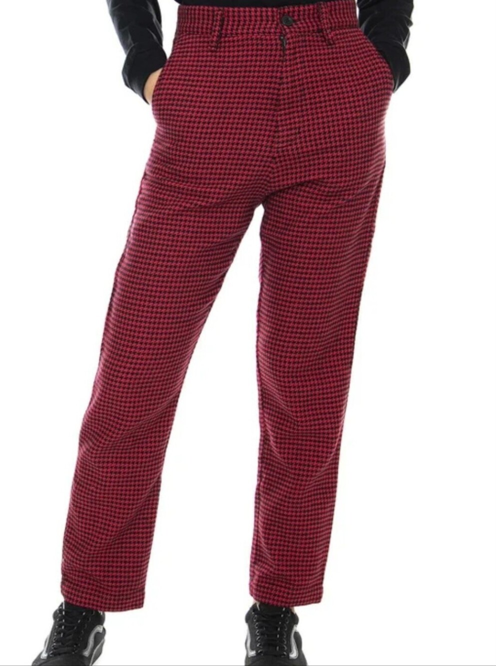 Zara Red Houndstooth Chinos